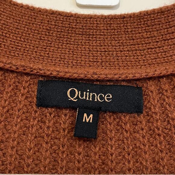 Quince Mongolian Cashmere Boyfriend Cardigan Sweater Medium Brown Oversized - Picture 6 of 6
